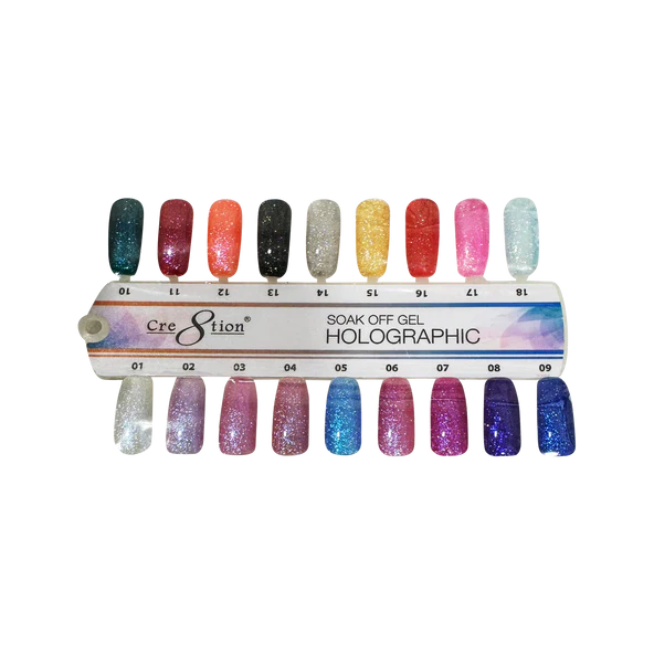 Cre8tion Holographic Soak Off Gel #1-18