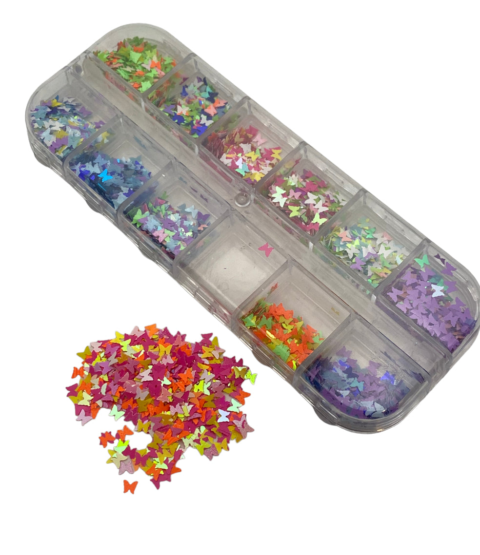 Multi Color Mylar/ Confetti Butterflies #1