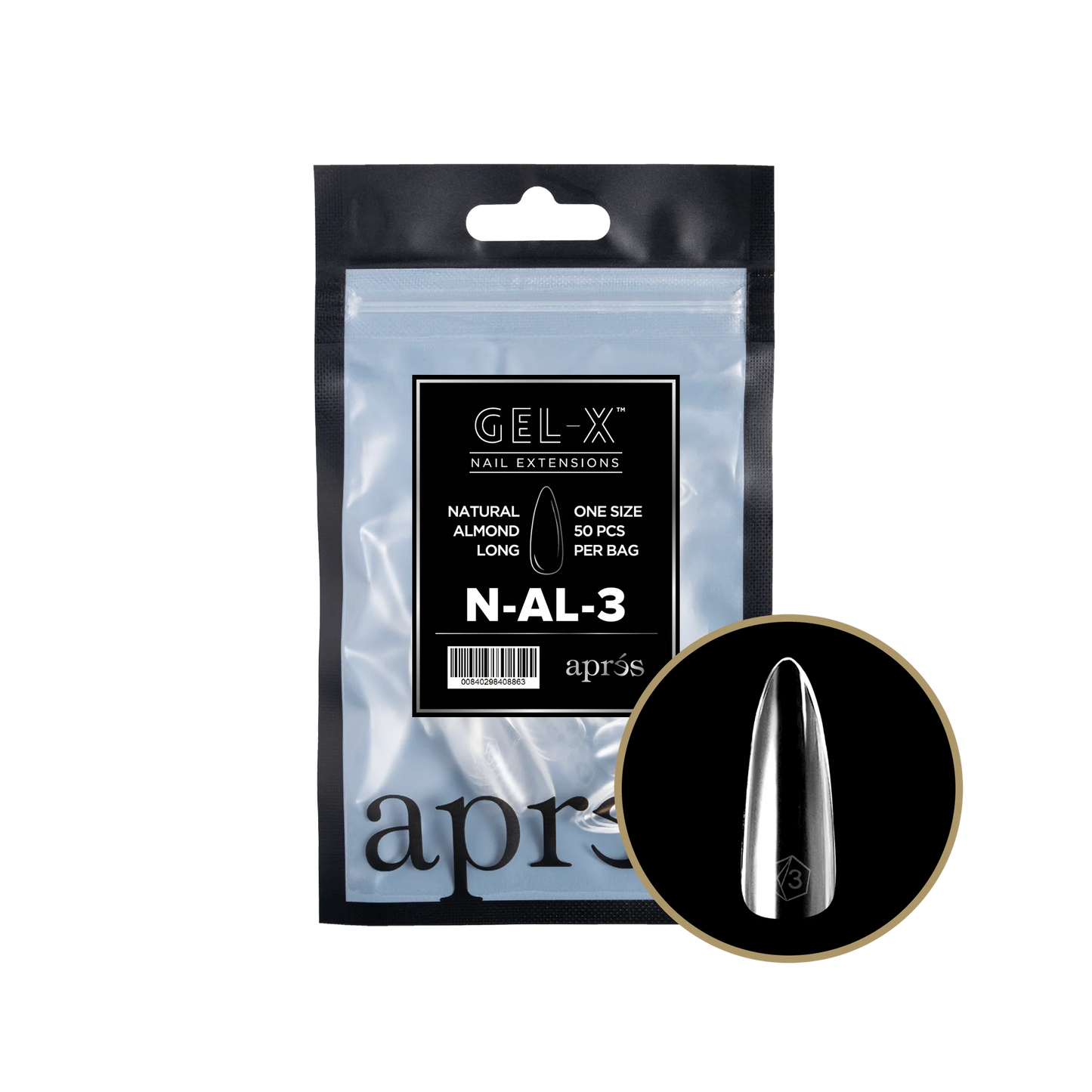 apres Gel-X Natural Almond Long