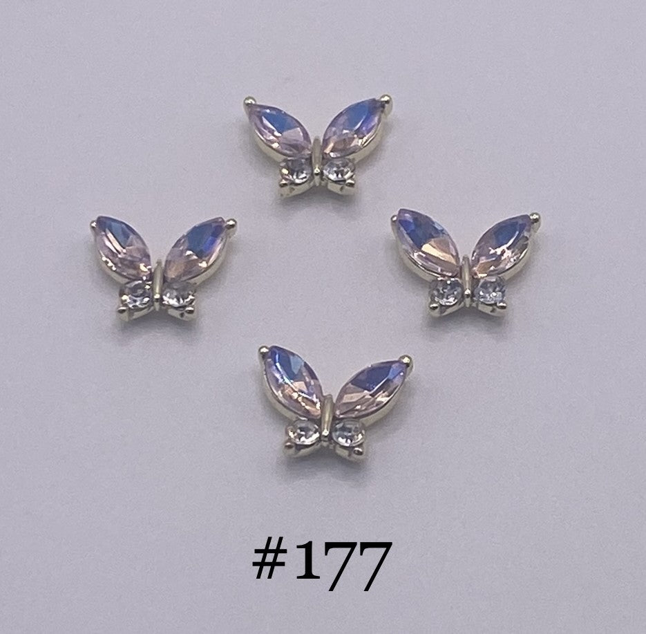 3D Charms Butterflies w Rhinestones #91