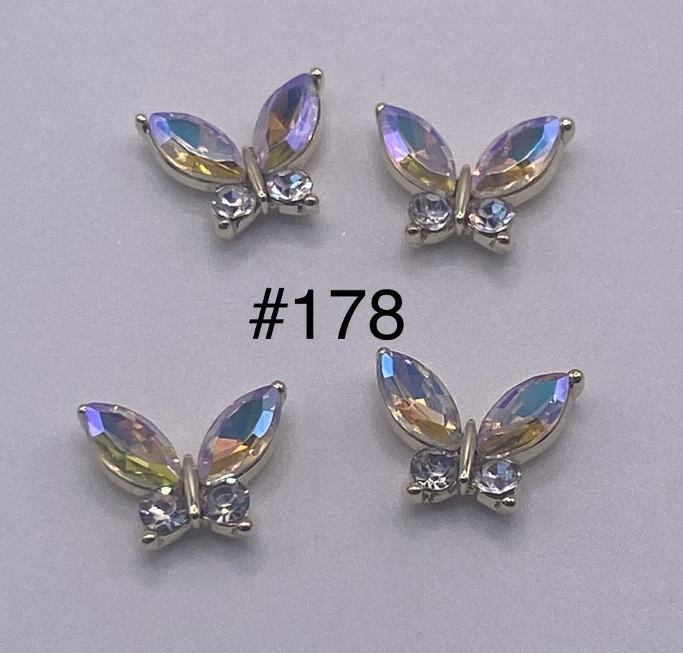 3D Charms Butterflies w Rhinestones #91