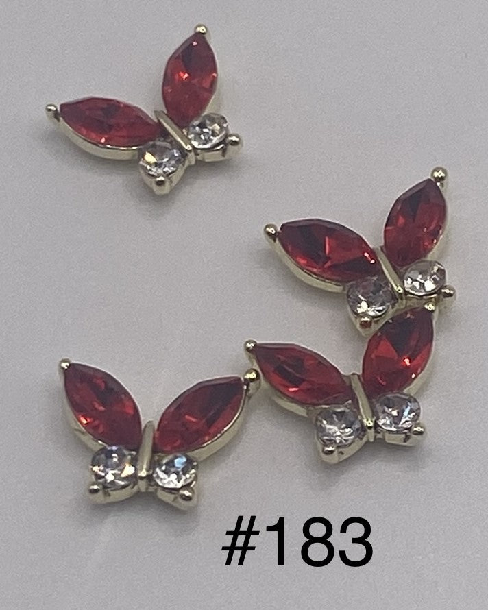 3D Charms Butterflies w Rhinestones #91