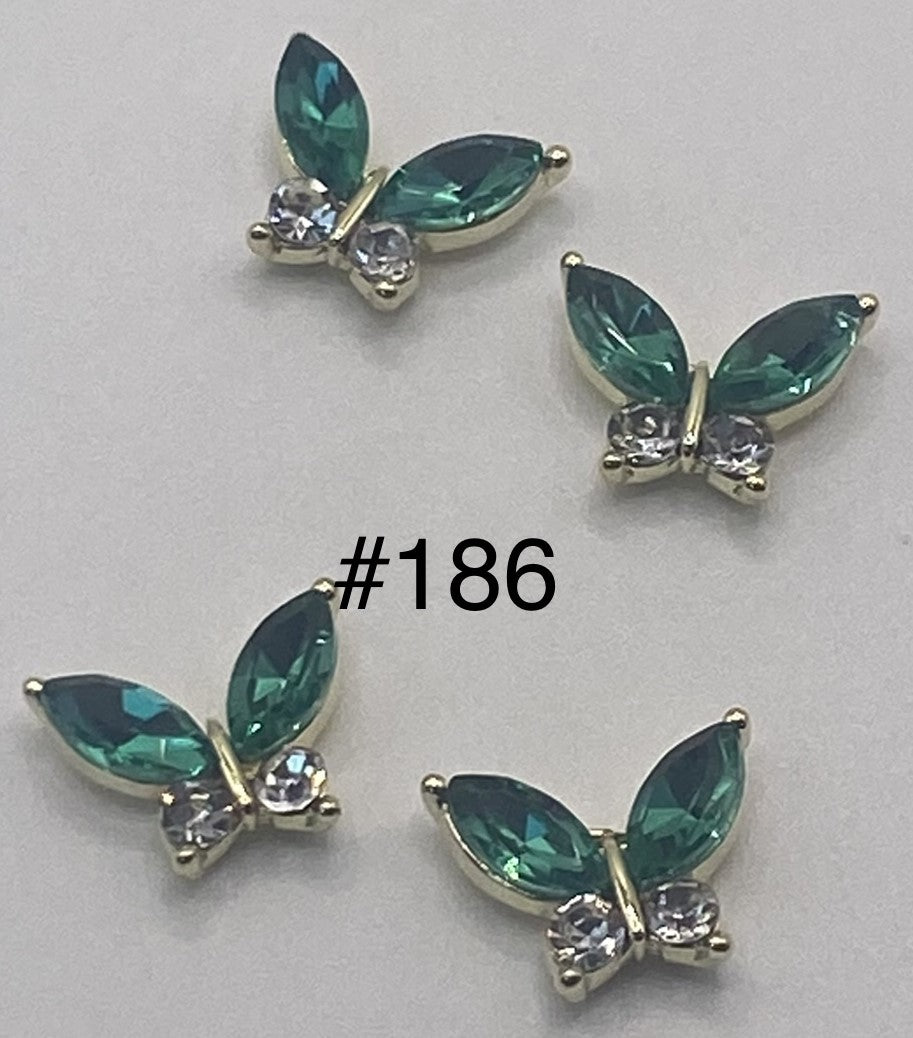 3D Charms Butterflies w Rhinestones #91