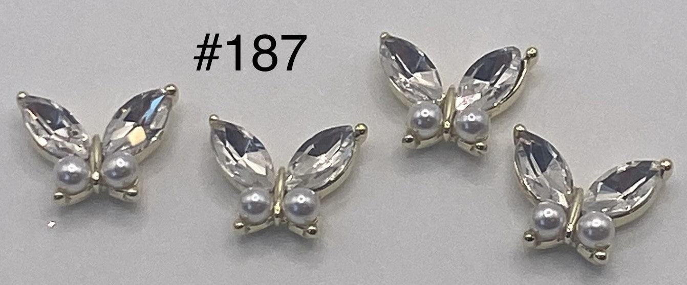 3D Charms Butterflies w Rhinestones #91