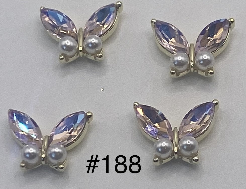 3D Charms Butterflies w Rhinestones #91