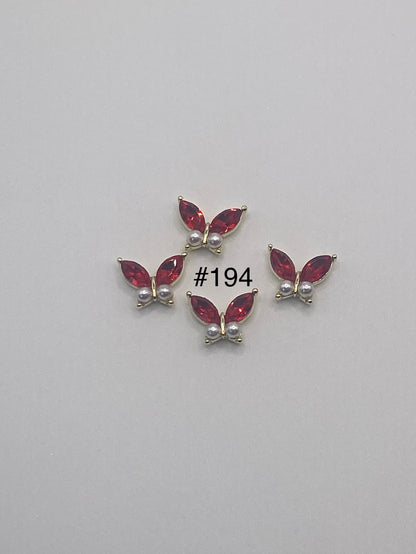 3D Charms Butterflies w Rhinestones #91