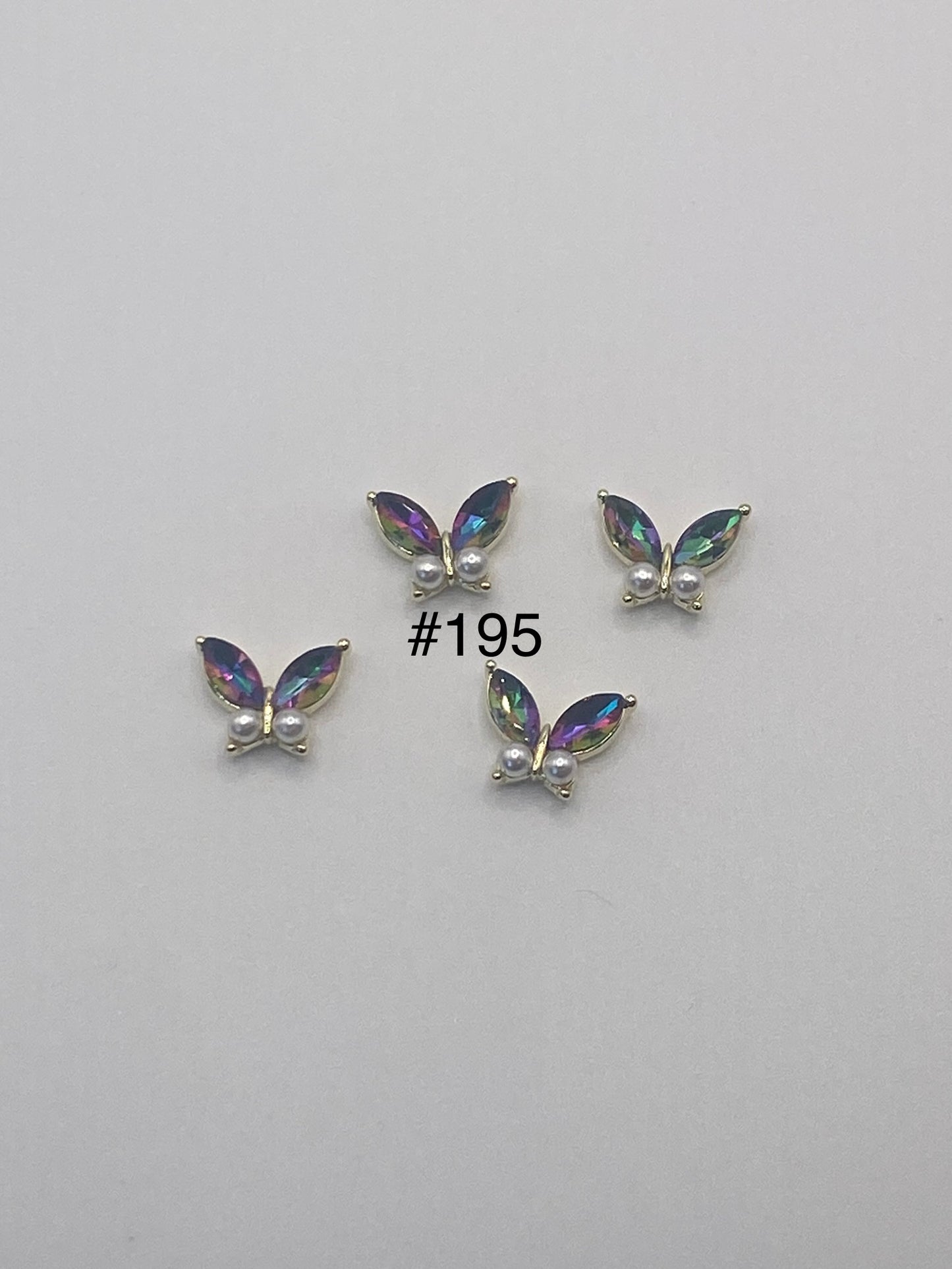 3D Charms Butterflies w Rhinestones #91