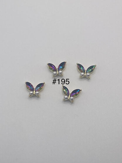 3D Charms Butterflies w Rhinestones #91