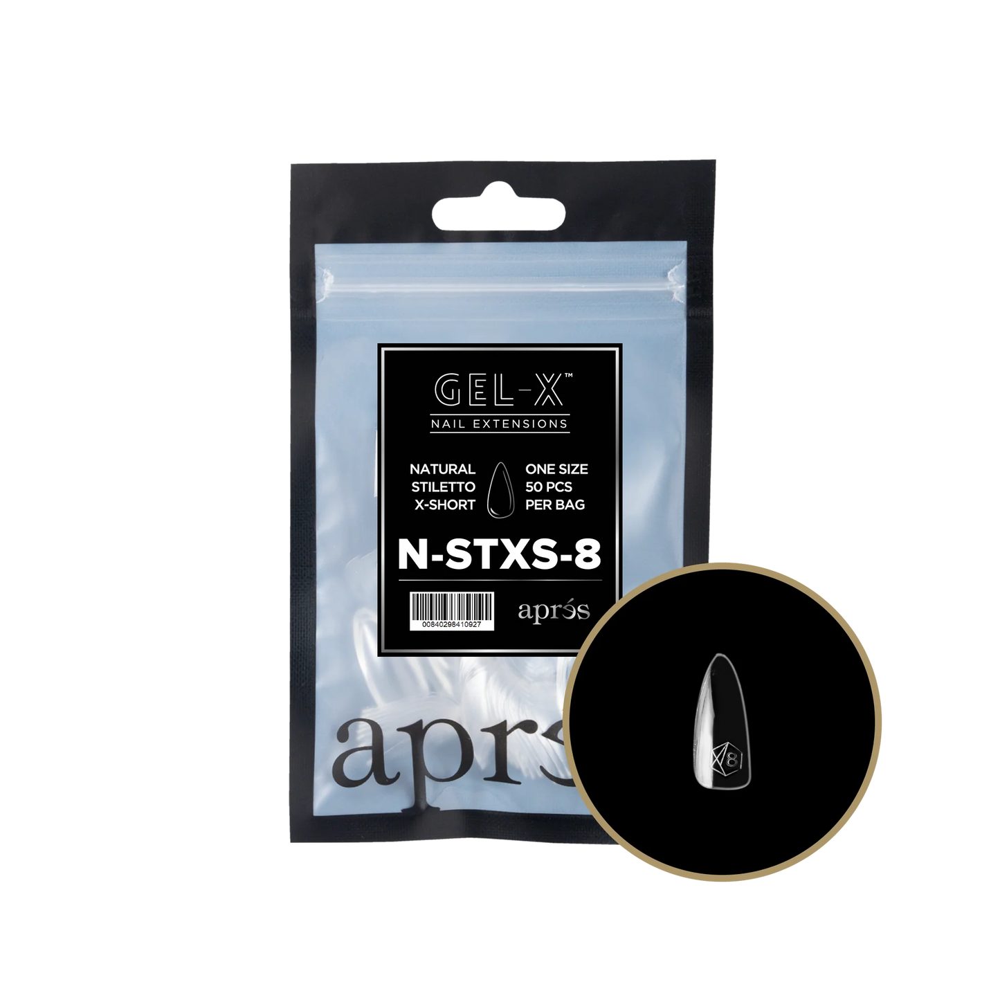 apres Gel-X Natural Stiletto Extra Short