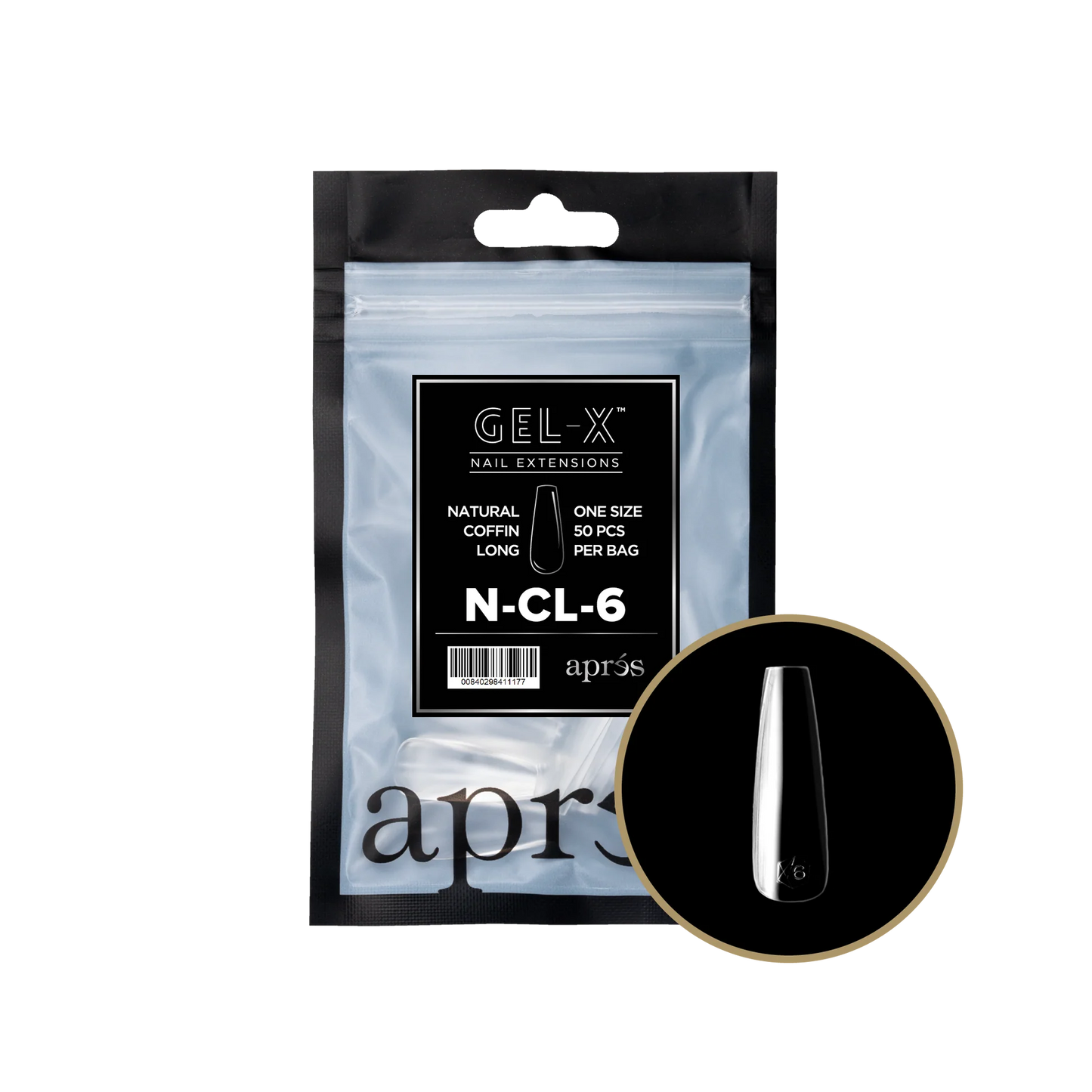 apres GEL-X Natural Coffin Long