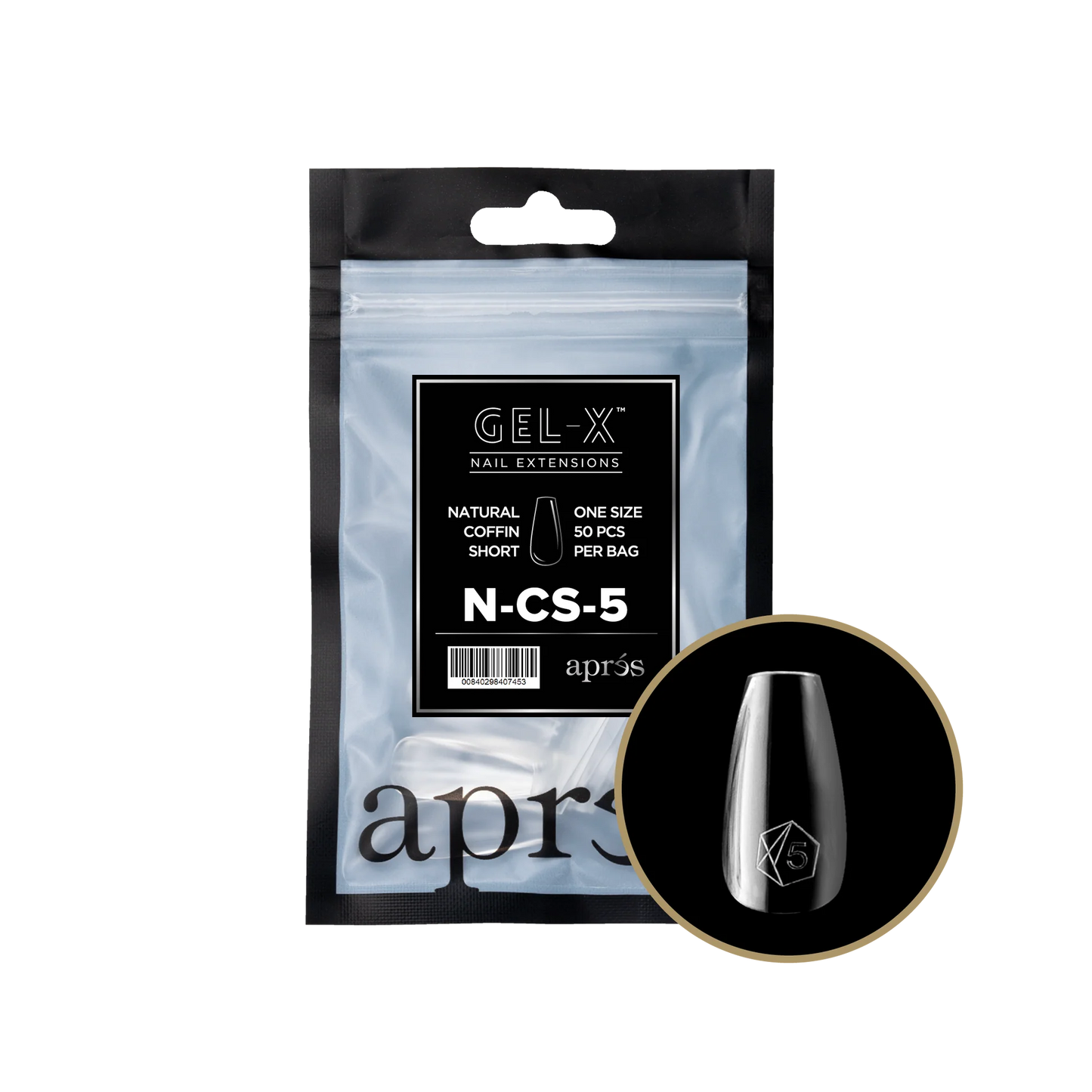 apres Gel-X Natural Coffin Short