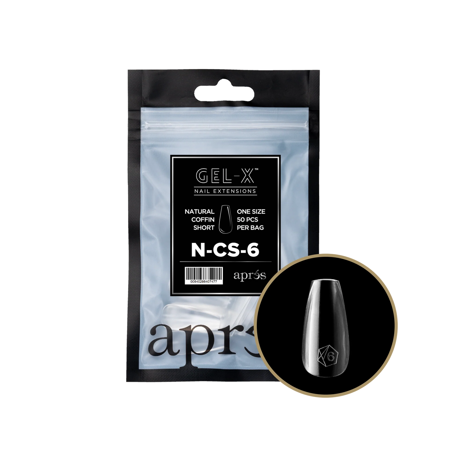 apres Gel-X Natural Coffin Short