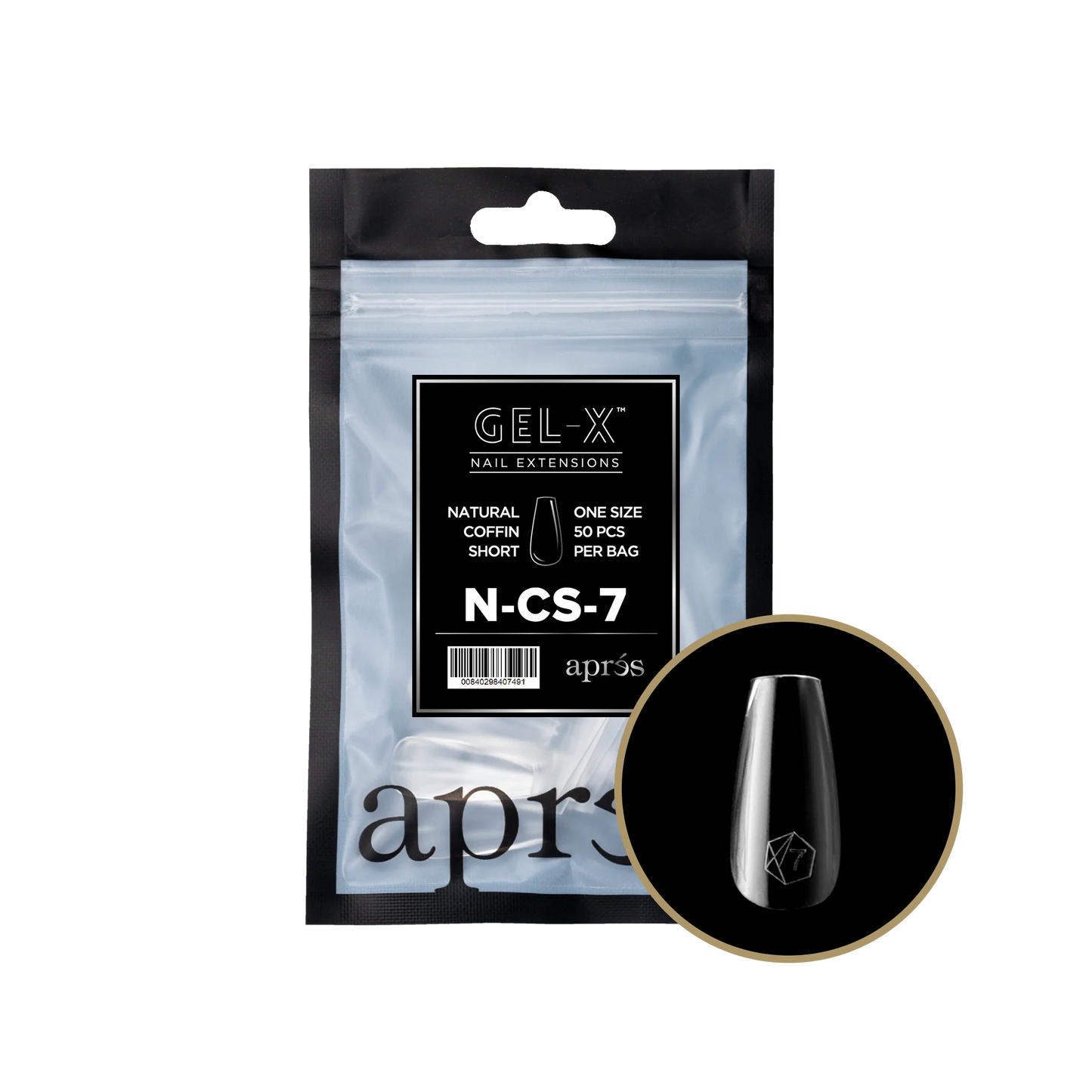 apres Gel-X Natural Coffin Short