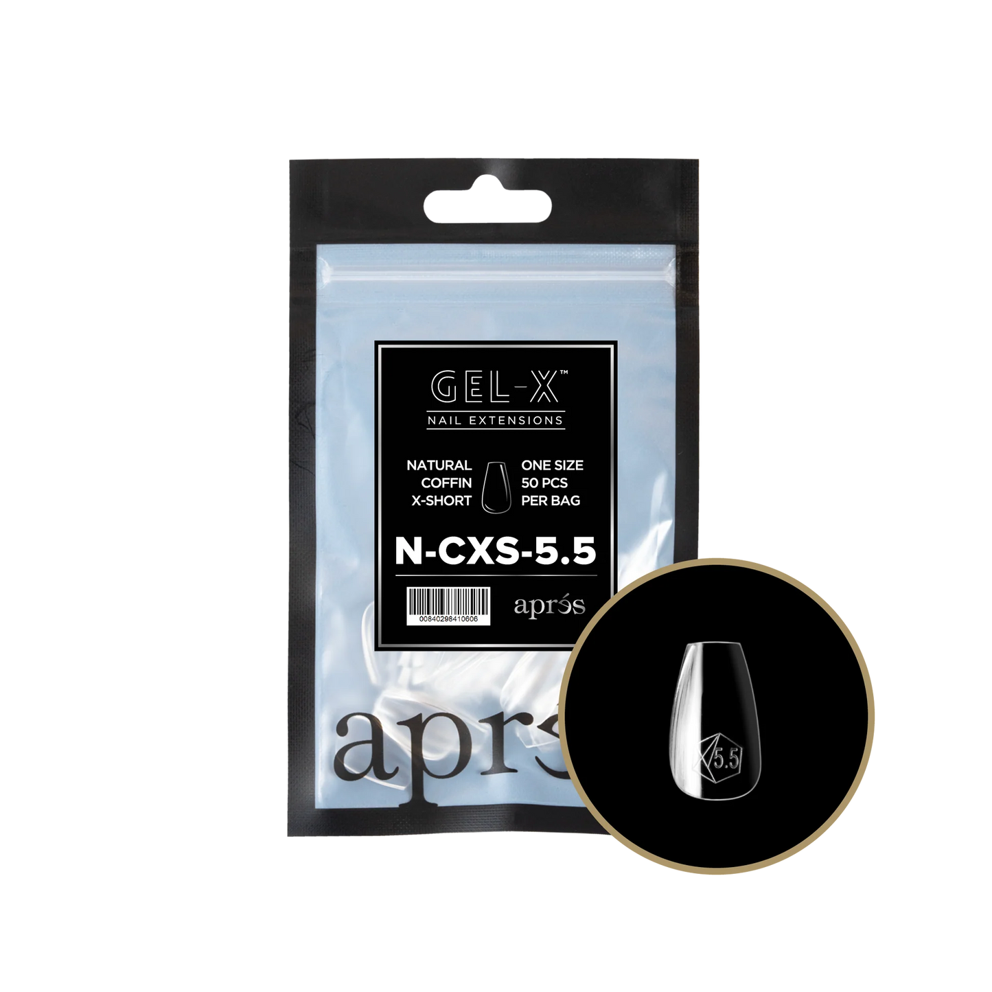 apres Gel-X Natural Coffin Extra Short