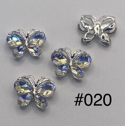 3D Charms Butterflies w Rhinestones #90