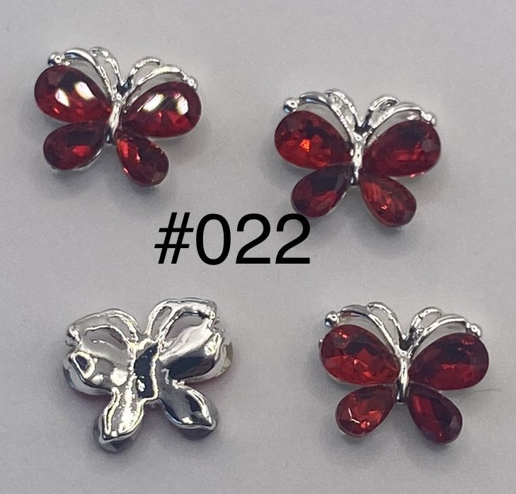 3D Charms Butterflies w Rhinestones #90