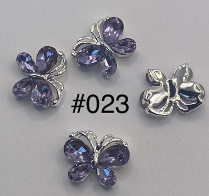 3D Charms Butterflies w Rhinestones #90