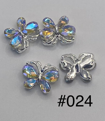 3D Charms Butterflies w Rhinestones #90