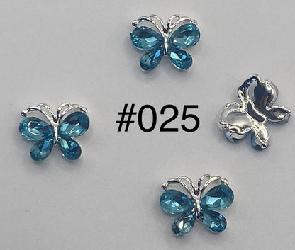 3D Charms Butterflies w Rhinestones #90