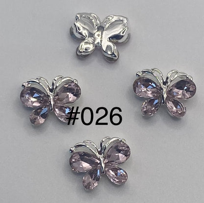 3D Charms Butterflies w Rhinestones #90