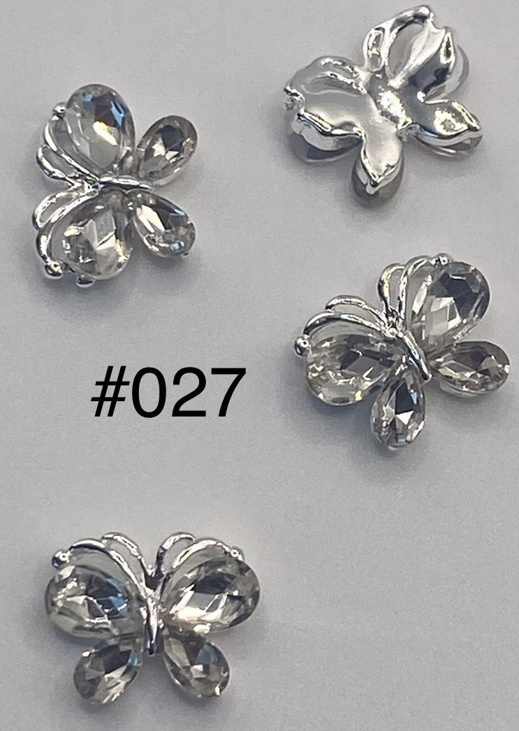 3D Charms Butterflies w Rhinestones #90