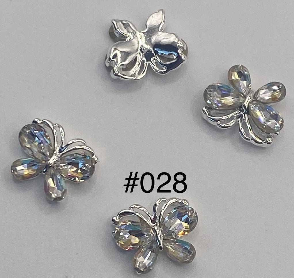 3D Charms Butterflies w Rhinestones #90