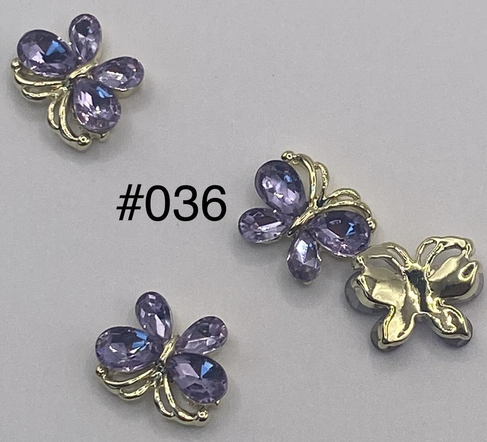 3D Charms Butterflies w Rhinestones #90