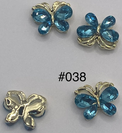 3D Charms Butterflies w Rhinestones #90