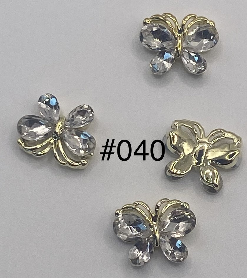 3D Charms Butterflies w Rhinestones #90