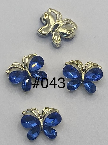 3D Charms Butterflies w Rhinestones #90