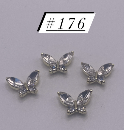 3D Charms Butterflies w Rhinestones #91