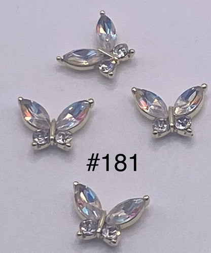 3D Charms Butterflies w Rhinestones #91