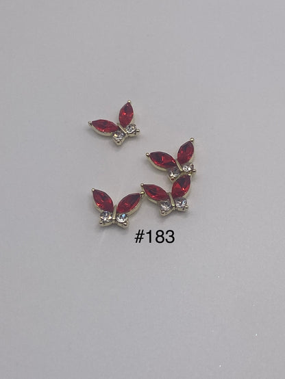 3D Charms Butterflies w Rhinestones #91