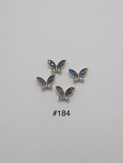 3D Charms Butterflies w Rhinestones #91