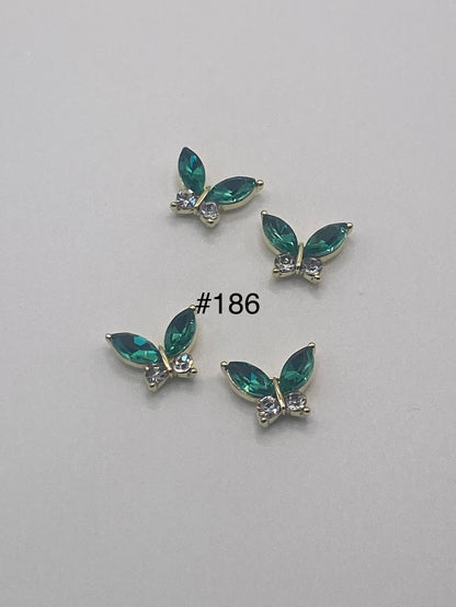 3D Charms Butterflies w Rhinestones #91