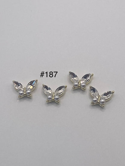 3D Charms Butterflies w Rhinestones #91