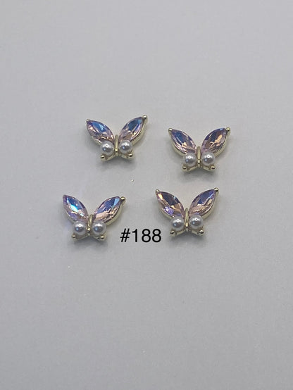 3D Charms Butterflies w Rhinestones #91