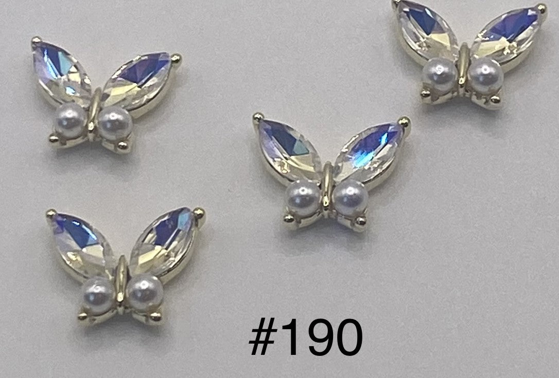 3D Charms Butterflies w Rhinestones #91