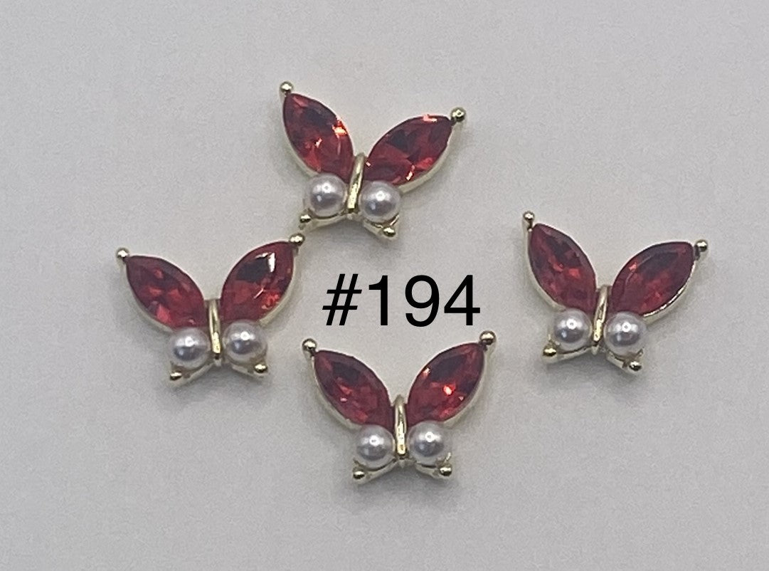 3D Charms Butterflies w Rhinestones #91