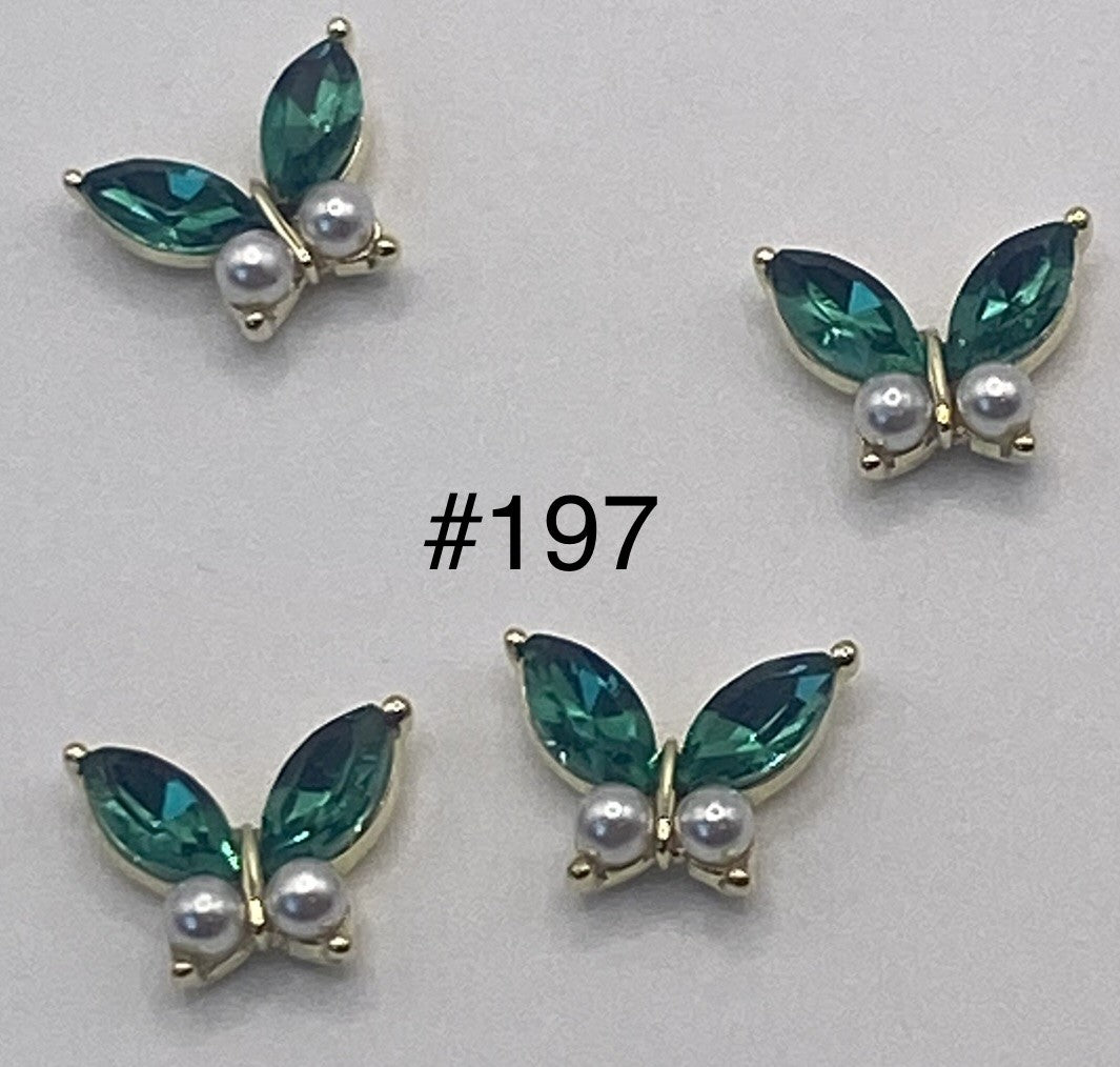 3D Charms Butterflies w Rhinestones #91